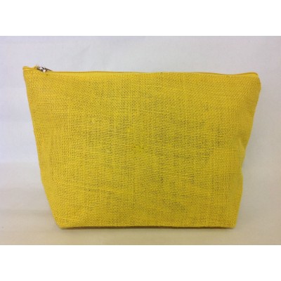 6- YELLOW PLAIN JUTE POUCH BAG